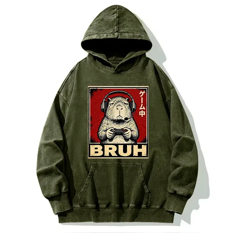 japanese style capybara hoodie trendy