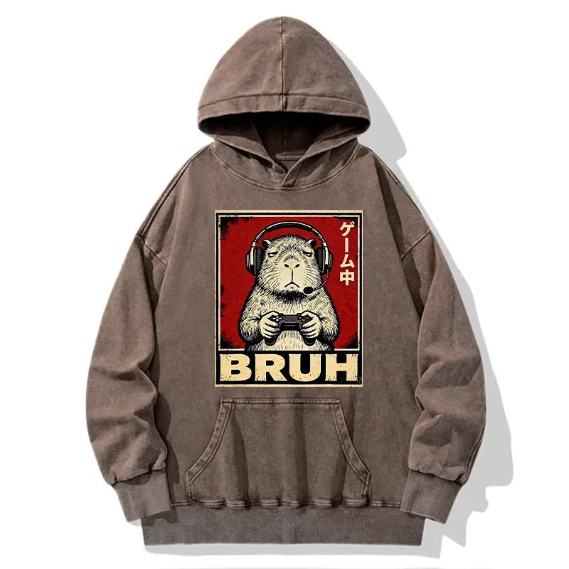 japanese style capybara hoodie trendy