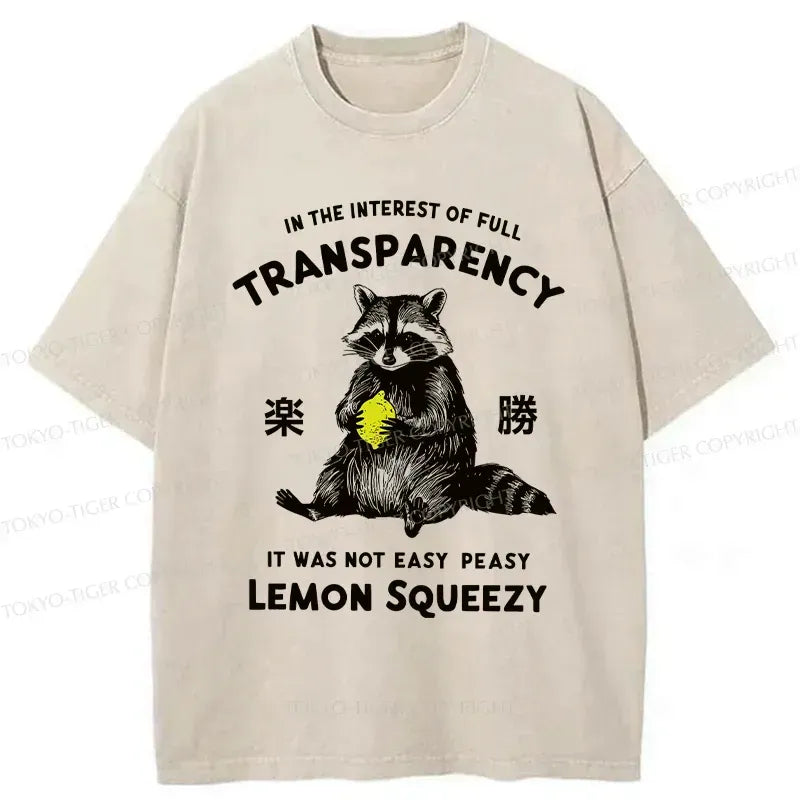 Kyoto-Lion Raccoon Lemon Graphic Tee for Gift
