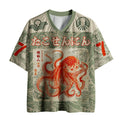 Kyoto-Lion Octopus Sage Mesh Jersey