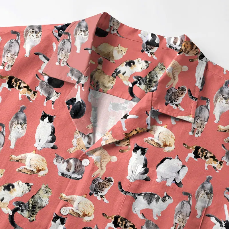 Vintage Ukiyo-e Cat Hawaiian Shirt