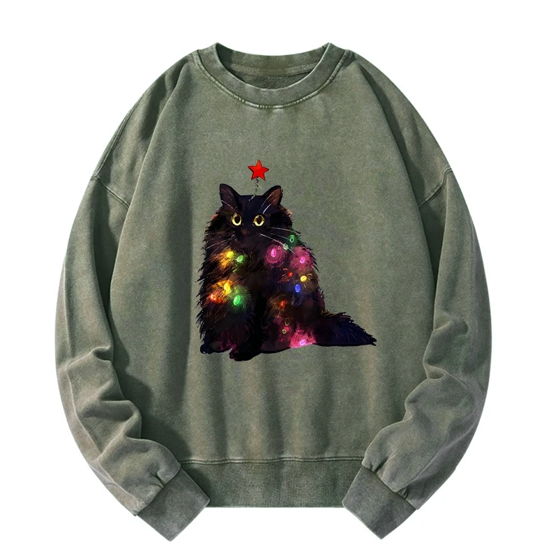 Japanese Christmas Cat Sweatshirt Gift Idea