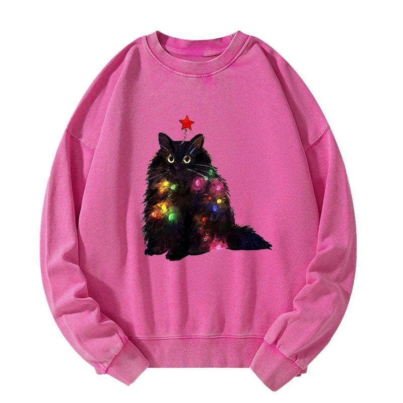 Japanese Christmas Cat Sweatshirt Gift Idea