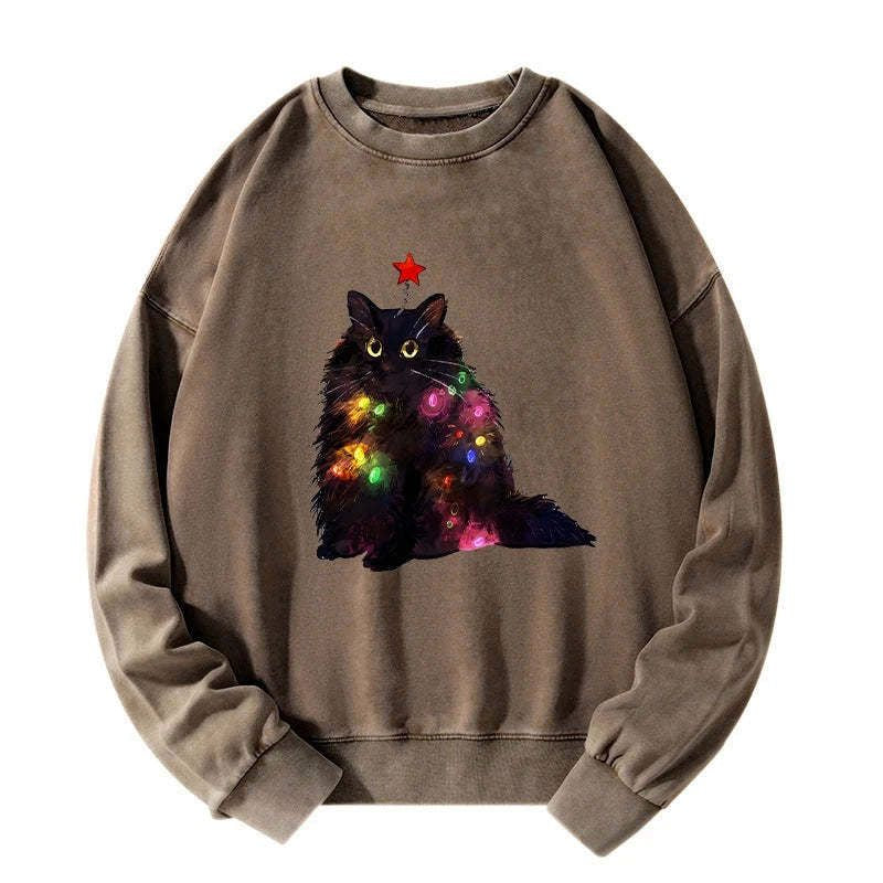 Japanese Christmas Cat Sweatshirt Gift Idea