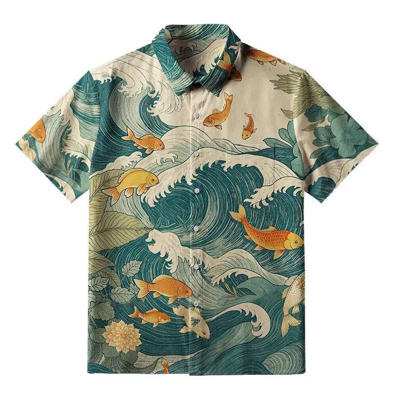 Kyoto Lion Koi Shirt for Streetwear