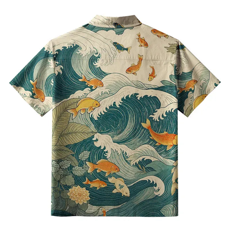Kyoto Lion Koi Shirt for Streetwear