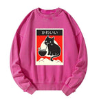 japanese streetwear cat sweatshirt on sale