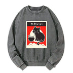 vintage japanese ramen cat sweatshirt for gift