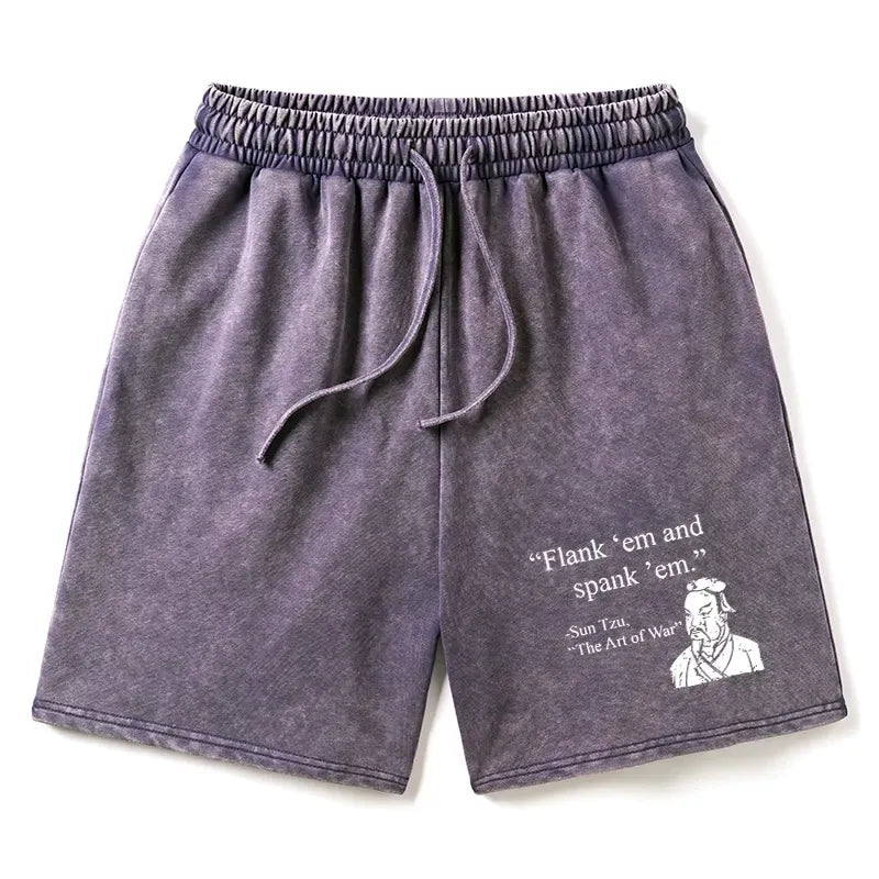 Funny Washed Shorts for Summer