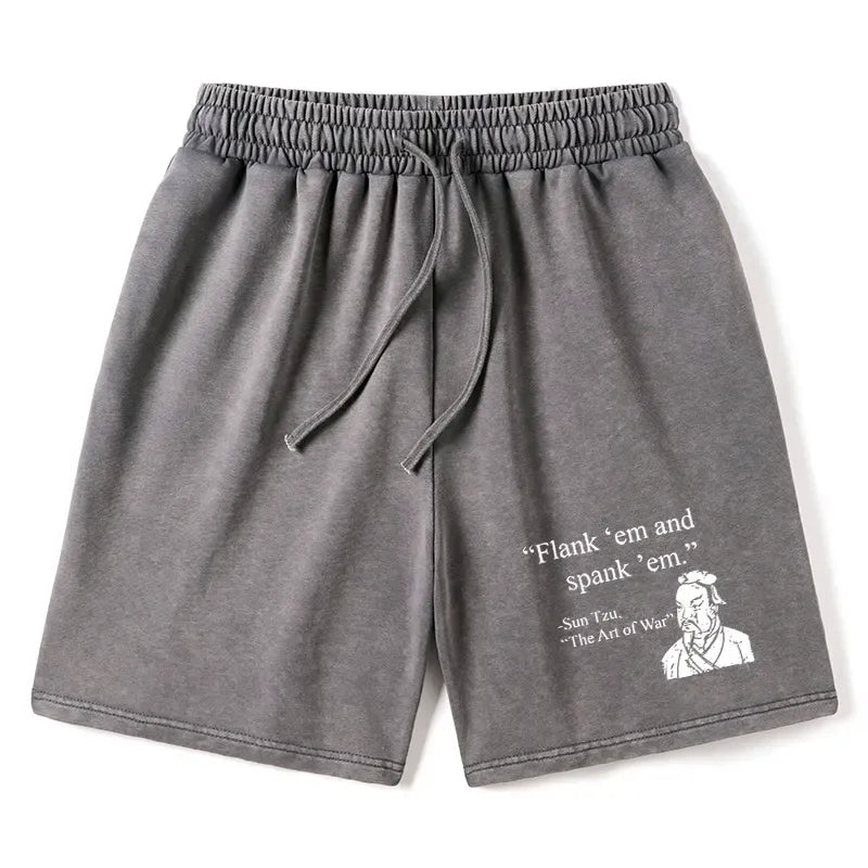 Funny Washed Shorts for Summer