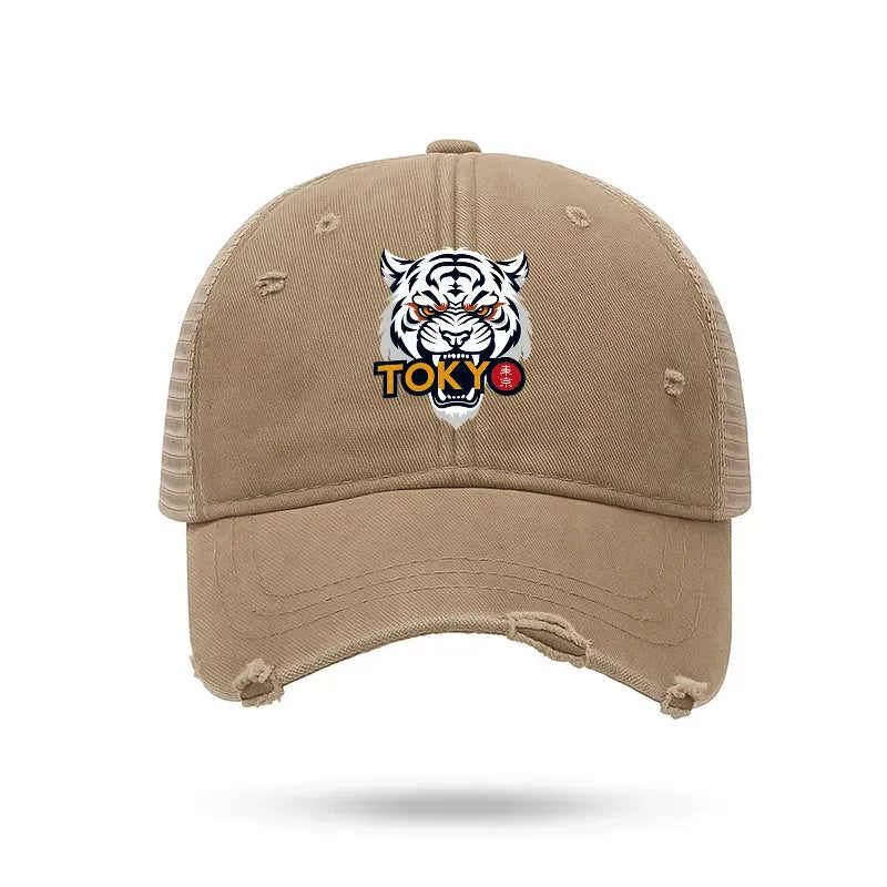 Kyoto-Lion Logo Washed Trucker Cap