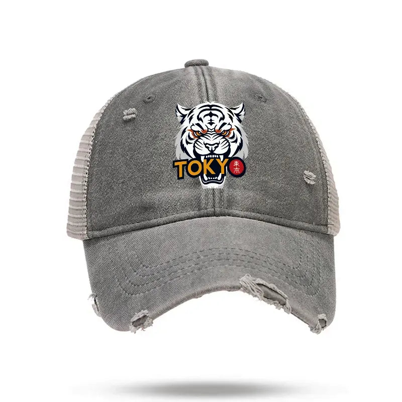 Kyoto-Lion Logo Washed Trucker Cap