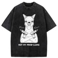 funny alpaca washed t-shirt gift idea