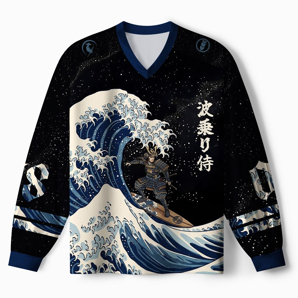 Kyoto-Lion Samurai Wave Paneled Long Sleeve Jersey