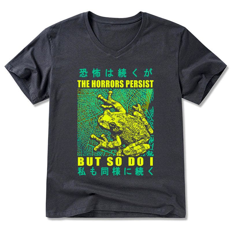 Kyoto-Lion The Horrors Persist Frog V-Neck Classic T-Shirt