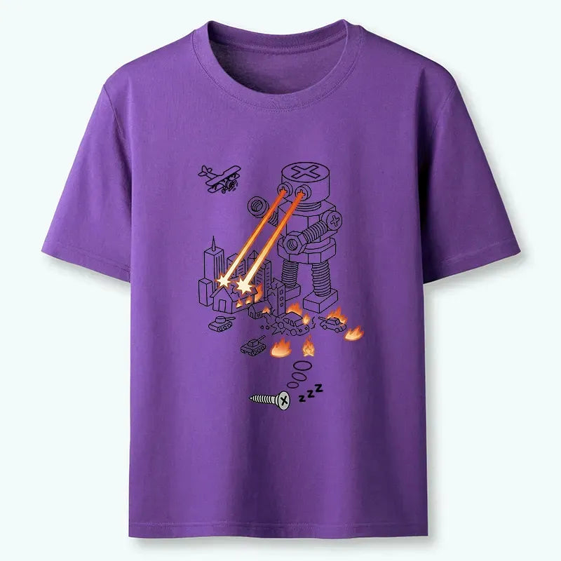 Kyoto-Lion Funny Screw Robot Destroying City Classic T-Shirt