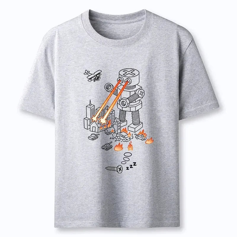 Funny Robot Destroying City T-Shirt