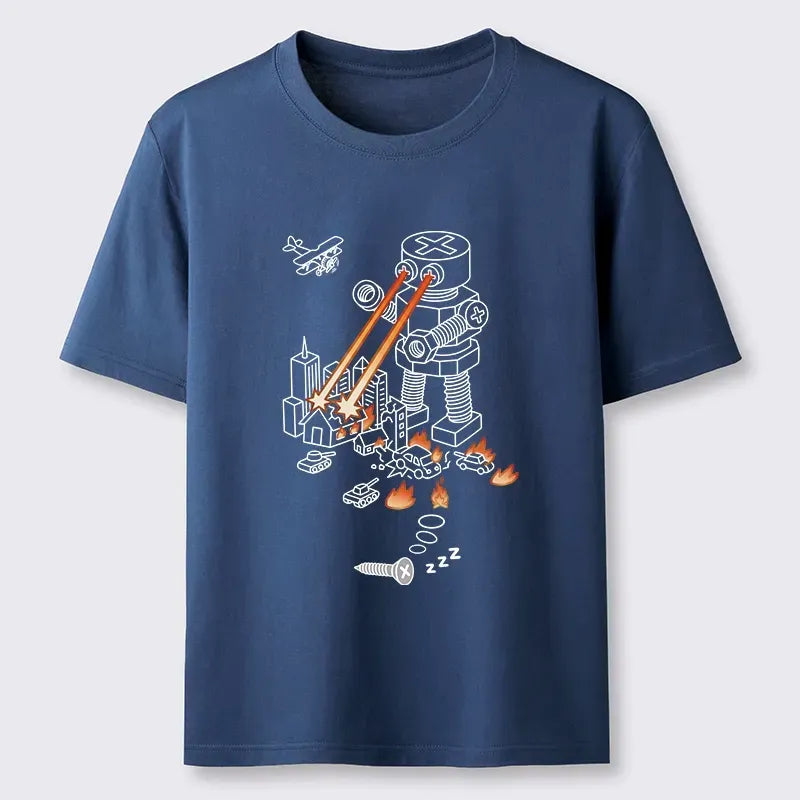 Funny Robot Destroying City T-Shirt