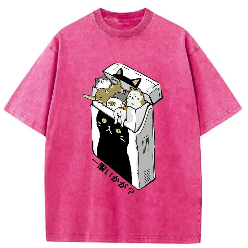 Kyoto-Lion Have A Catgarette£¿ Washed T-Shirt