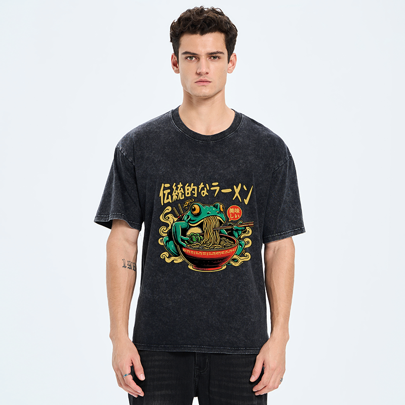 comfortable cotton ramen frog shirt