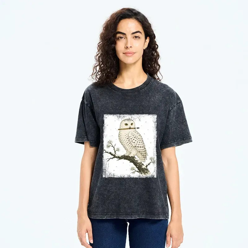 Snow Owl Painter Washed T-Shirt
