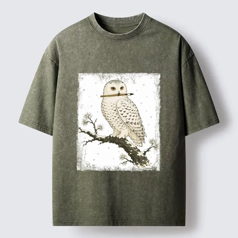 Snow Owl Painter Washed T-Shirt