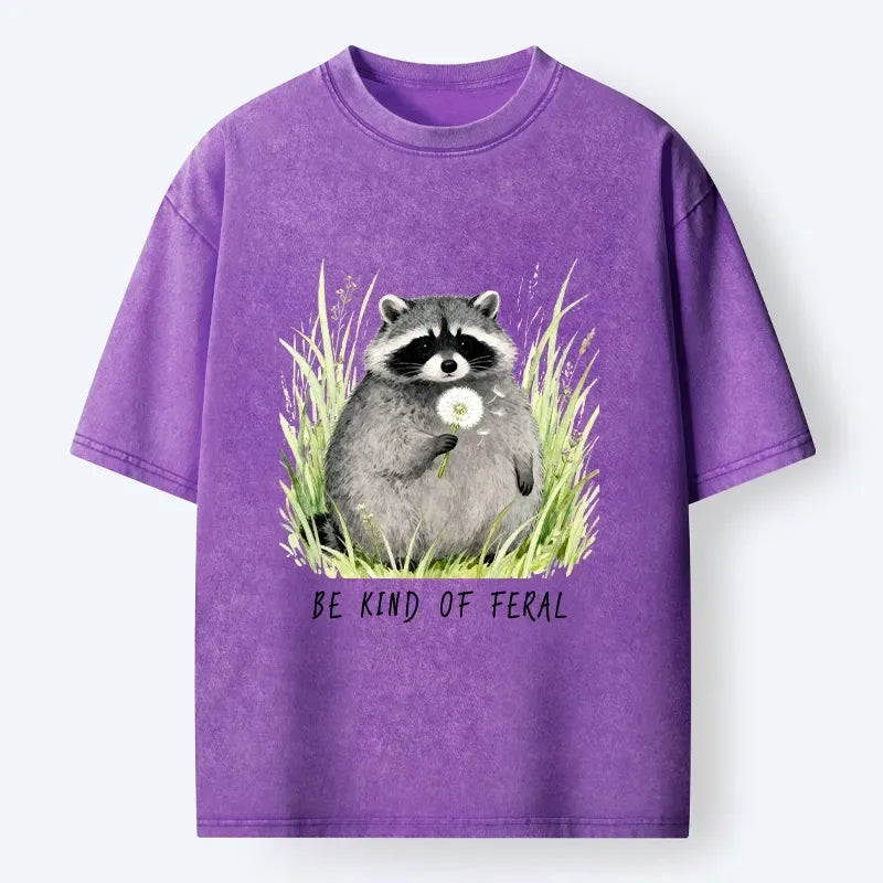 Kyoto-Lion Gentle Feral Raccoon Moments Washed T-Shirt