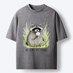 Japanese Raccoon Washed T-Shirt for Daily Wear