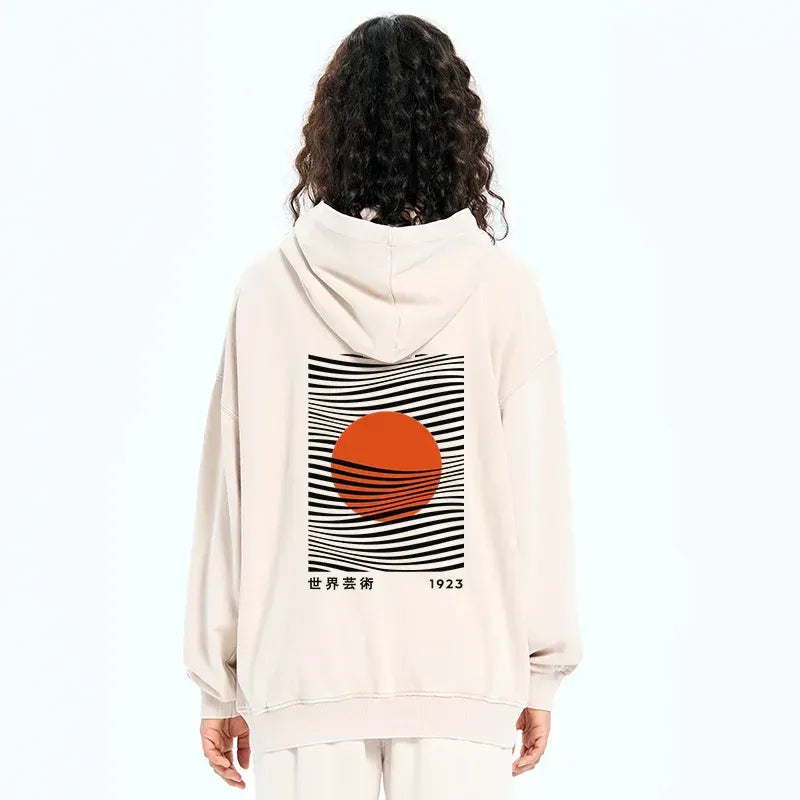 Sun Washed Japanese Zip Hoodie for Streetwear