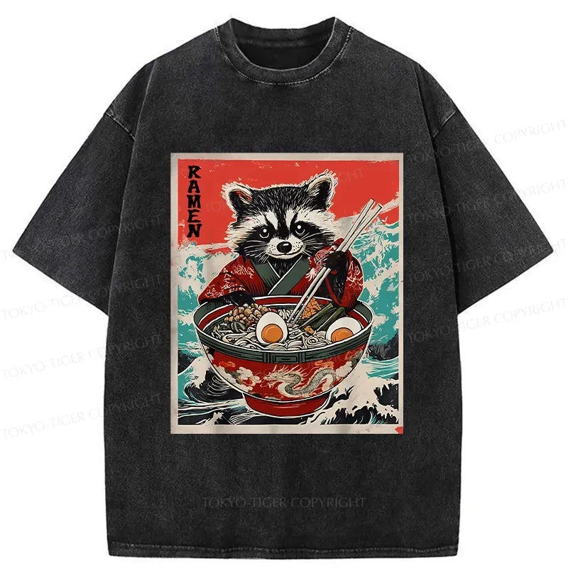 Vintage Raccoon Ramen Unisex Tee