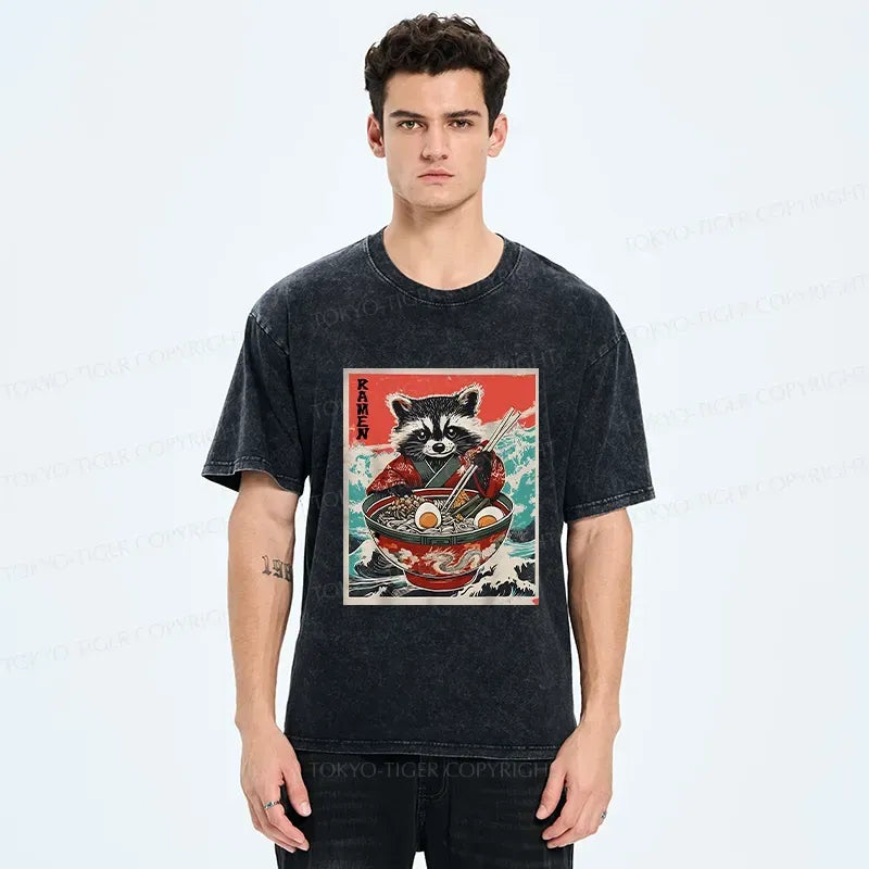 Vintage Raccoon Ramen Unisex Tee