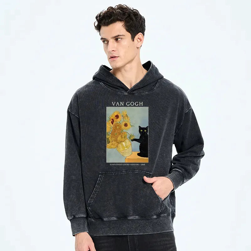 japanese vintage sunflower hoodie gift