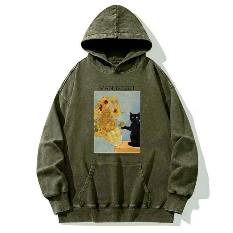 japanese vintage sunflower hoodie gift