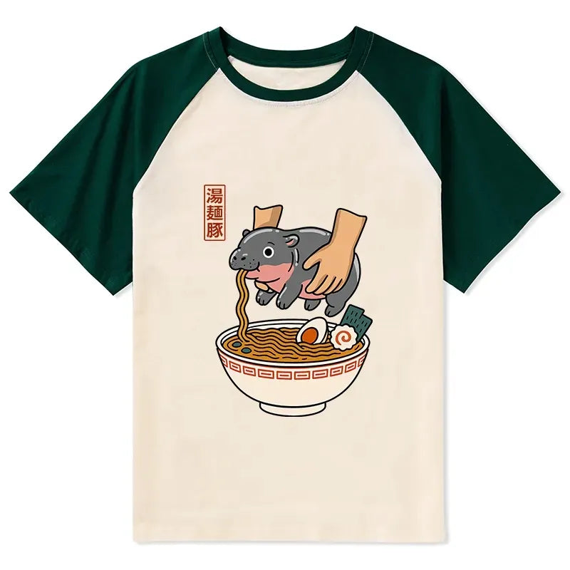 Kyoto Lion Raglan T-shirt for Daily Wear