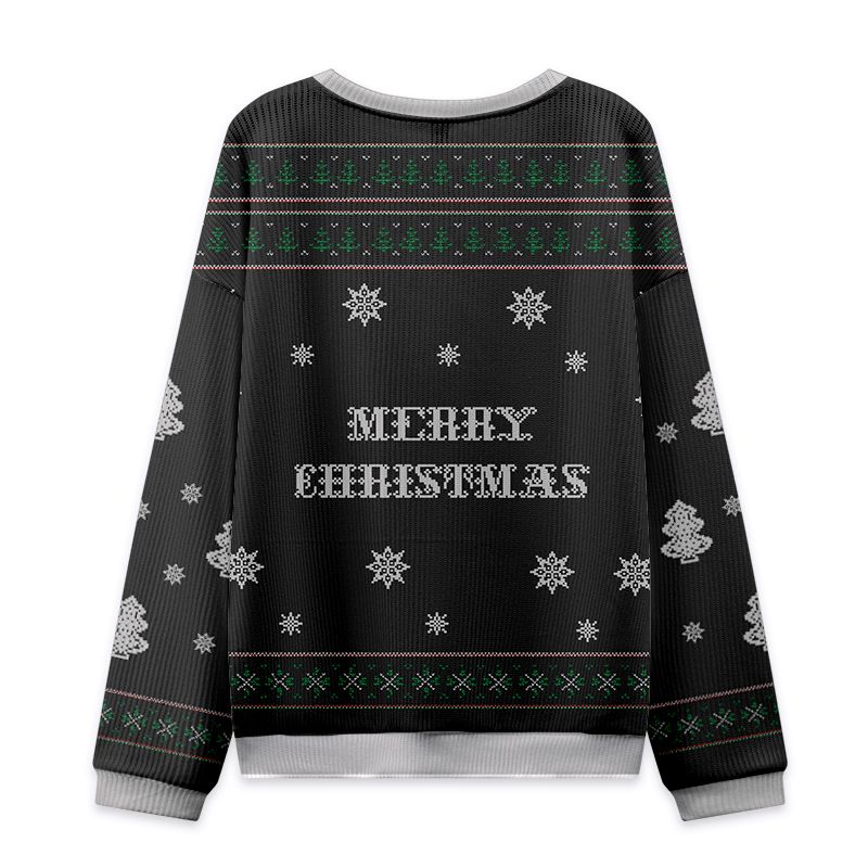 psychotic but festive christmas sweater for party