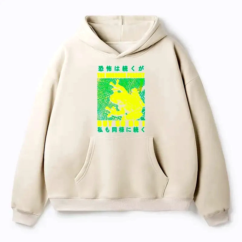 Japanese horror frog fleece hoodie