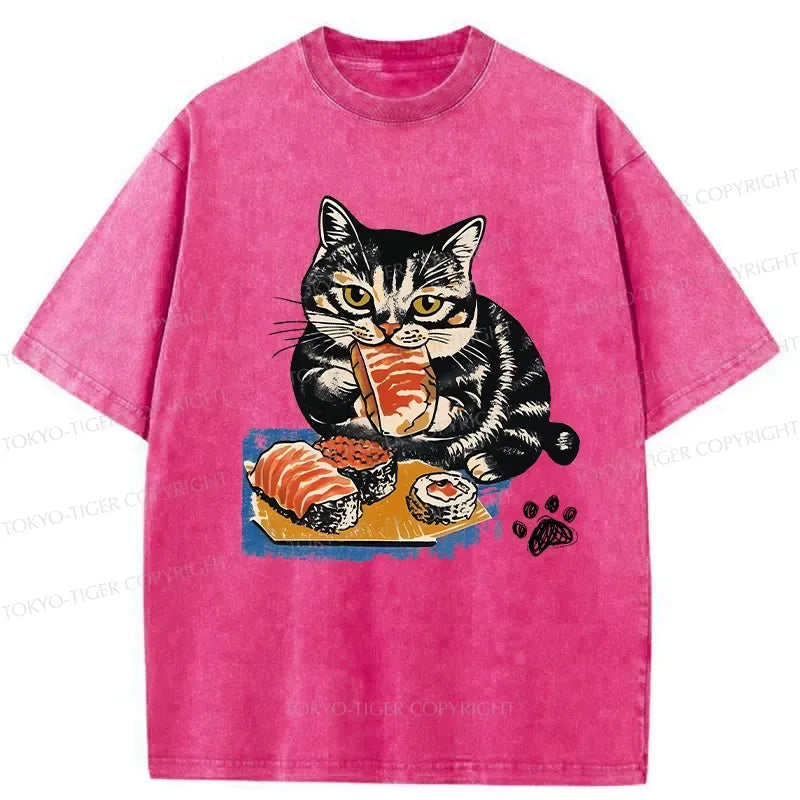 Japanese Sashimi Lover Cat T-Shirt