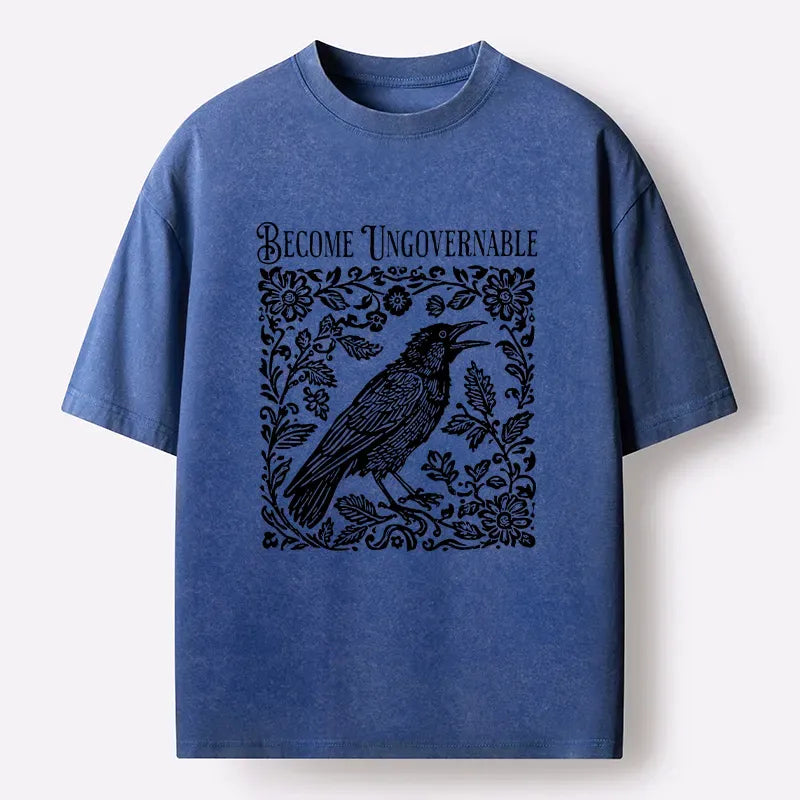 Washed Crow Tee with Free Shipping