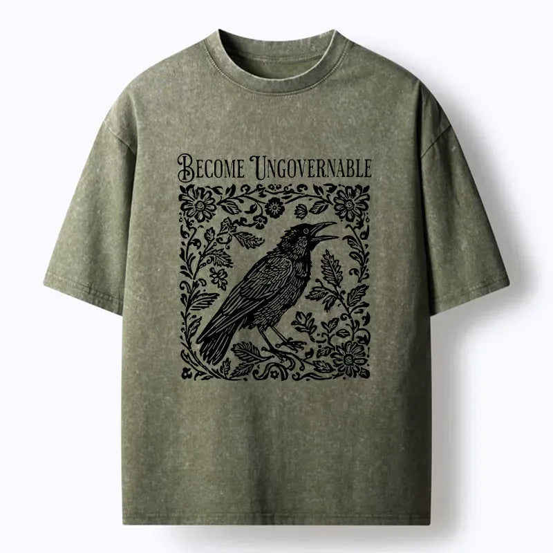 Crow Ukiyo-e Unisex T-Shirt for Casual