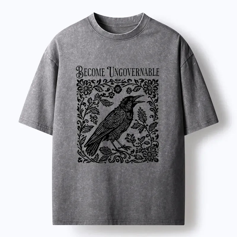 Crow Ukiyo-e Unisex T-Shirt for Casual