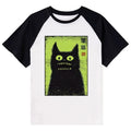 Kyoto-Lion Spooky Black Cat Japanese Raglan T-shirt