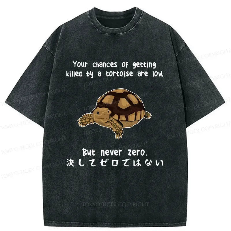Kyoto-Lion Funny Turtle Jokes Washed T-Shirt