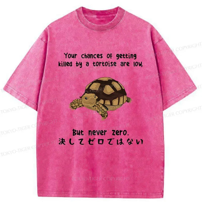 Kyoto-Lion Funny Turtle Jokes Washed T-Shirt