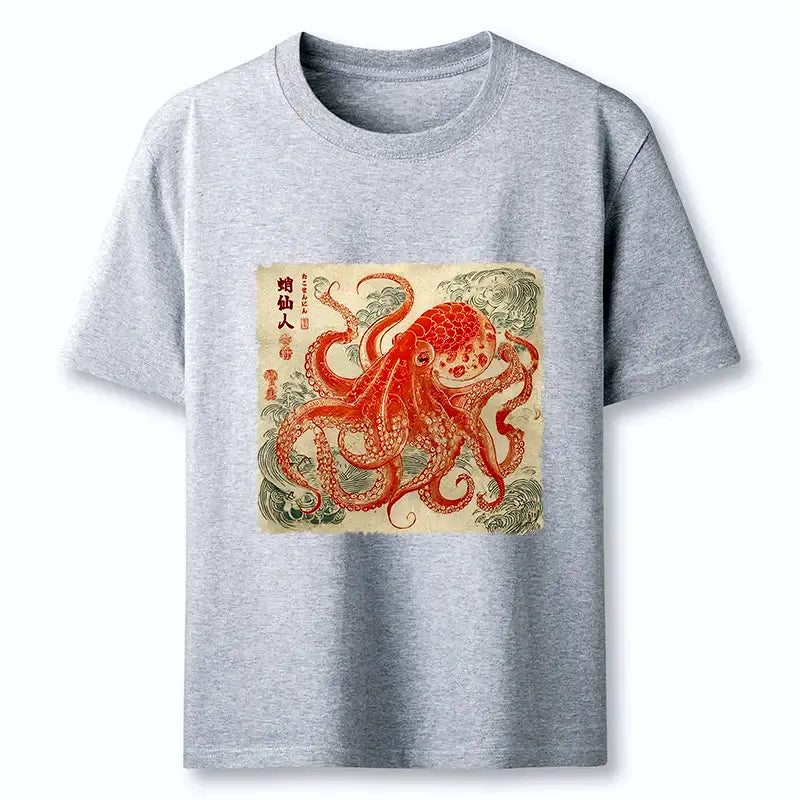 Unisex Cotton Octopus T-Shirt for Daily Wear