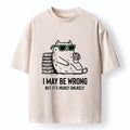 Kyoto-Lion Cool Cat Coffee Book Funny Meme Washed T-Shirt