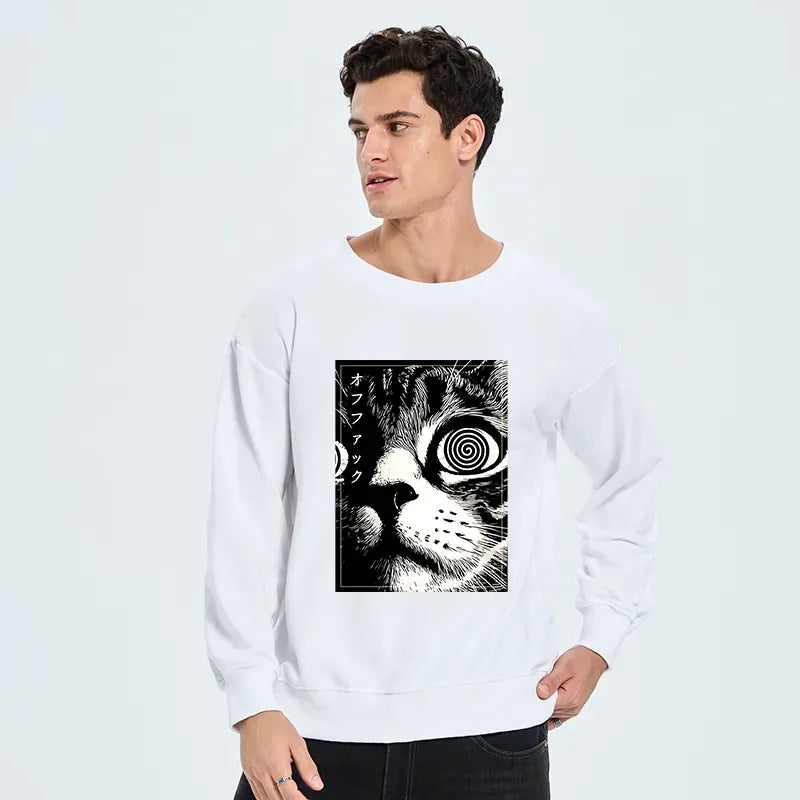 Scary Cat Japanese Sweatshirt Gift Idea