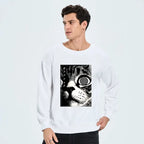 Scary Cat Japanese Sweatshirt Gift Idea