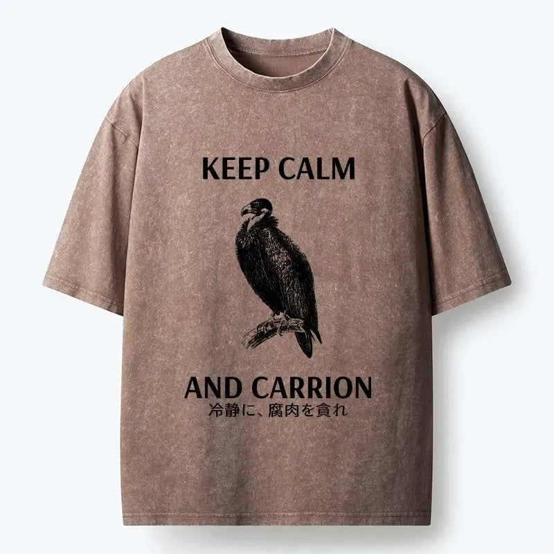 Kyoto-Lion Funny Meme Vulture Dark Humor Quote Washed T-Shirt