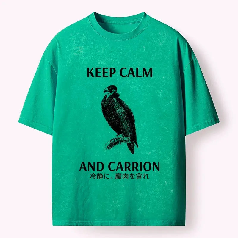 Kyoto-Lion Funny Meme Vulture Dark Humor Quote Washed T-Shirt