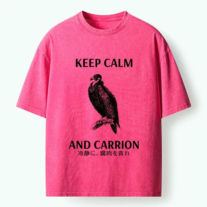 Kyoto-Lion Funny Meme Vulture Dark Humor Quote Washed T-Shirt